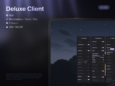 Deluxe Client cheat game gui hack minecraft ui uiux uix ux