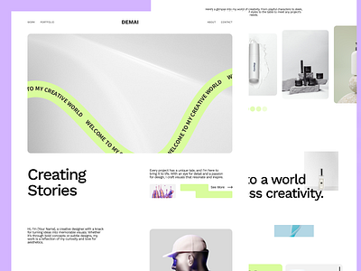 🎨 DEMAI – Creative Portfolio Landing Page ai agents ai agents landing page animation app branding creative landing page design designer portfolio graphic design illustration logo minimal portfolio design personal website ui photography showcase ui ui vector webflow portfolio template