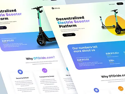 OTOride Landing Page automotive bike easybike graphic design hero section landing page landing page design ride share scooter website ui design webdesign website design