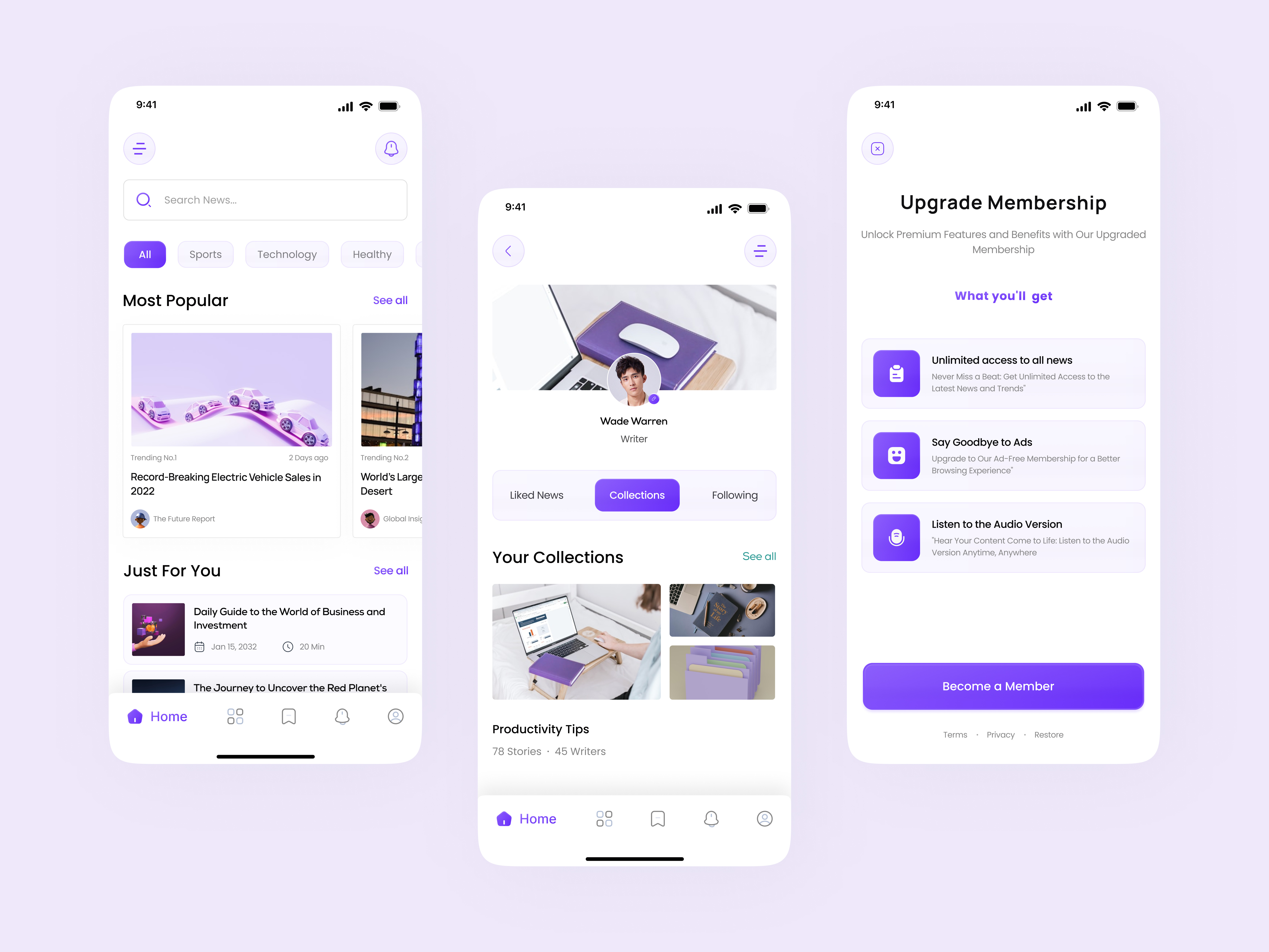 News Feed Mobile App – UI/UX Design branding design graphic design illustration logo motion graphics typography ui vector