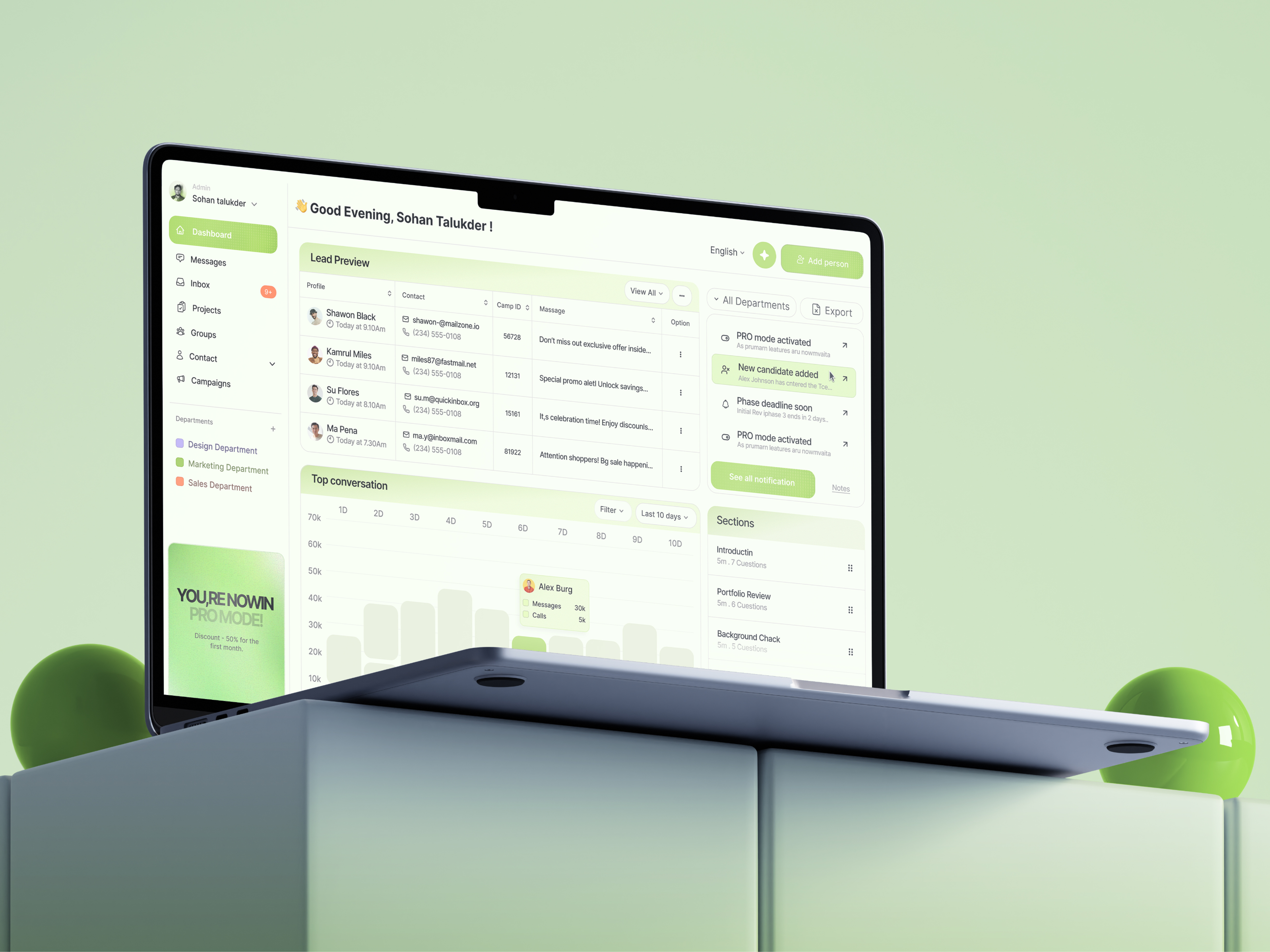 Marketing Management Dashboard analytics chart dashboard dashboard app dashboard design framer kpi marketing campaigns marketing dashboard platform product product design saas saas dashboard sales dashboard ui ui design ux web application webflow
