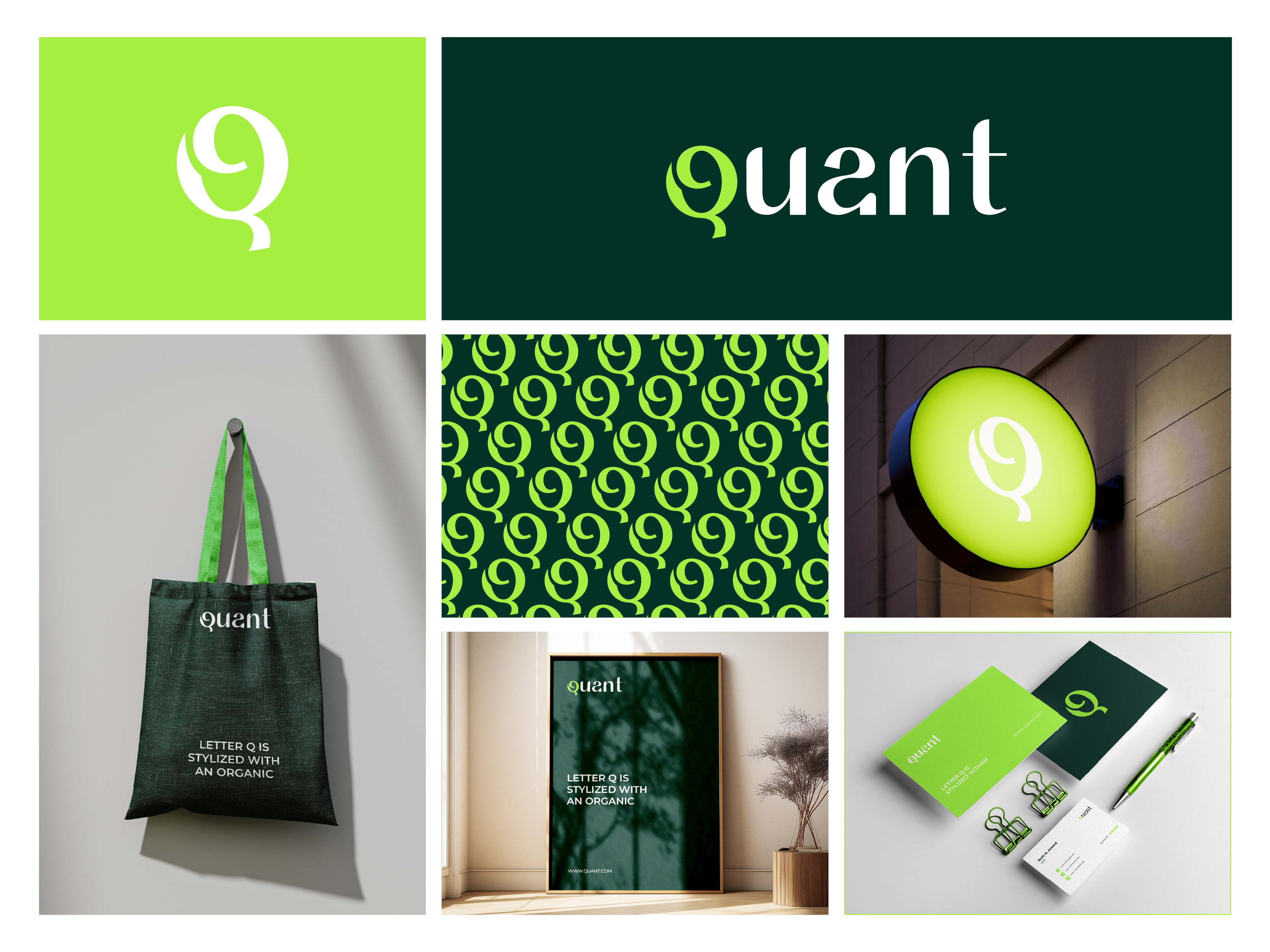 Example of Q Wordmark Logo Branding — Modern Minimal Letter Q Logo Design