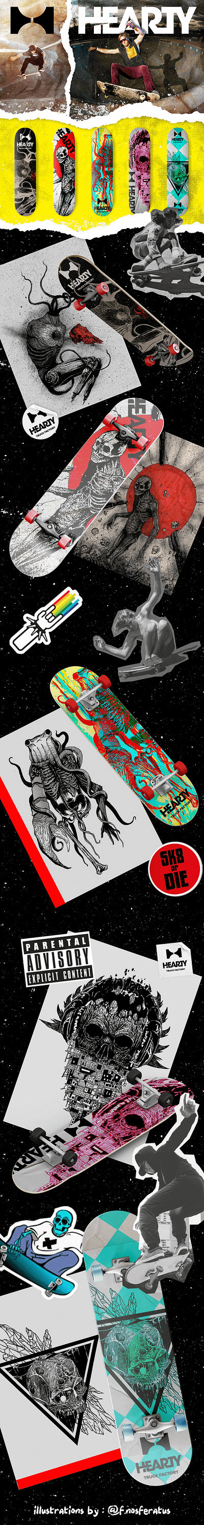 Skateboard collection. branding collection graphic design illustration skate skateboarding