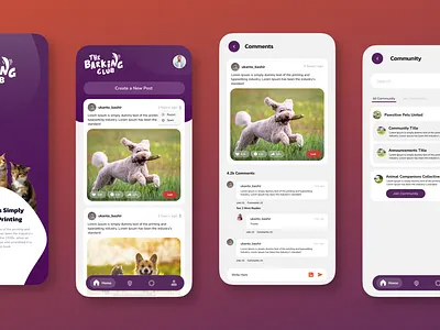 The Barking Club Mobile app 3d animation branding design graphic design illustration logo ui ux vector