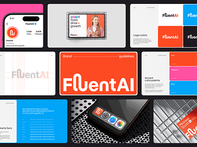 BrandGuide for AI-powered lead generation and data enrichment ai brand book brand guide brand guidelines brand visual branding digital branding fintech logo logo design logotype outcrowd visual brand visual identity