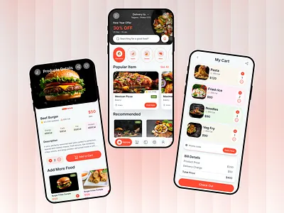 Food Delivery App application delivery app delivery service fast food food app food delivery food delivery app healthy food mobile mobile app mobile application online food ordering responsive design restaurant restaurant app ui ux