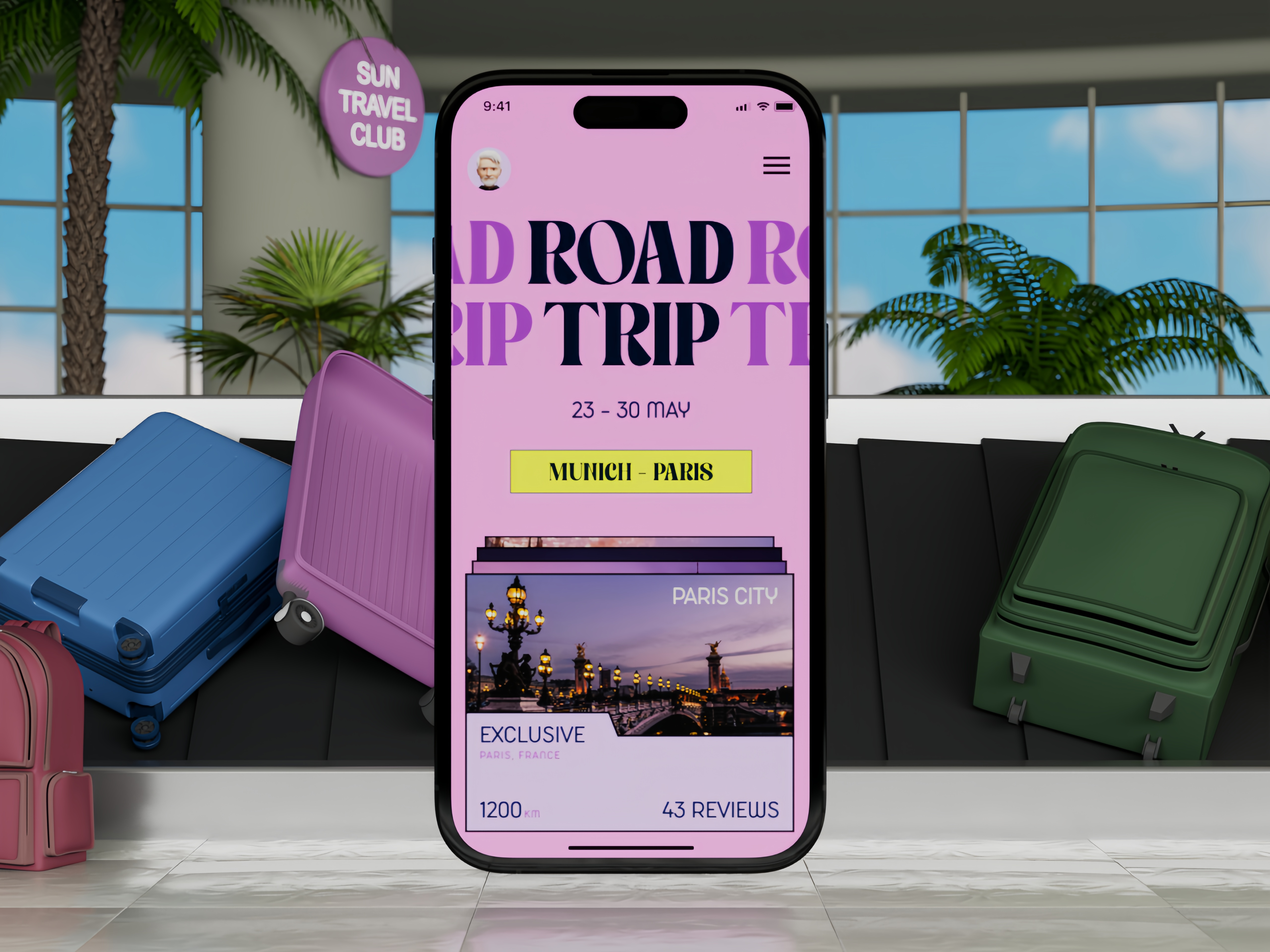 Travel App 3d aftereffects animation app cinema4d mobile travel trip ui