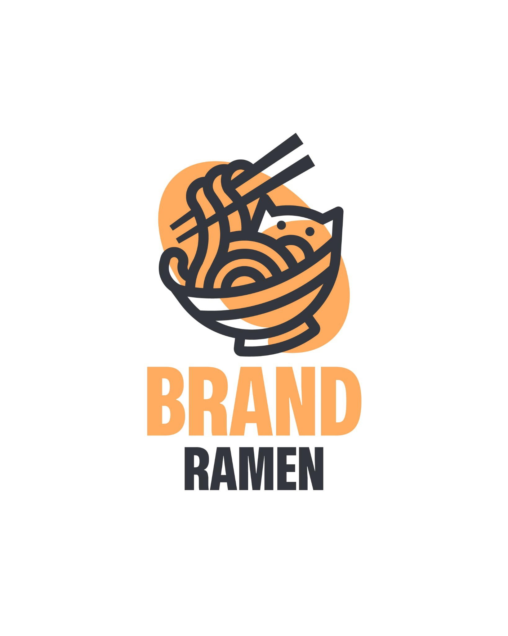 Cat Ramen Bowl Logo design for sale crafted by Anhdodes anhdodes bowl branding cat cuisine cute design food japan japanese kitten kitty logo noodle pet ramen restaurant store