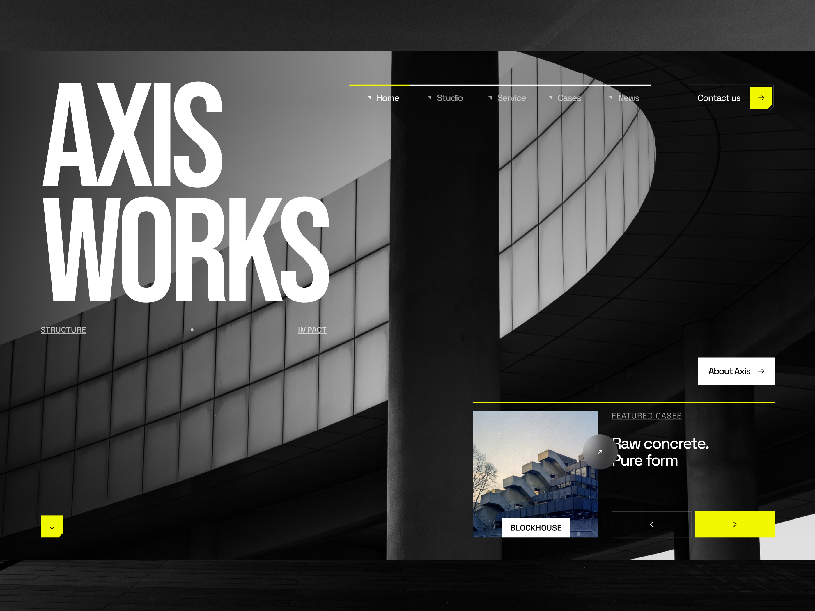 AXIS WORKS - Architecture & Interior Studio architecturedesign axisworks culturaldesign digitalarchitecture interiordesign minimaldesign uidesign uixflow webdesign webdesigncommunity webflow
