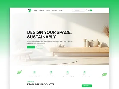 Eco Home Furniture Website – A Modern, Sustainable & Nature creativedesign dribbbledesign ecofriendlyliving ecofurniture ecommerceui ecostore furniturewebsite greenliving minimaldesign modernui natureinspireddesign organichomedecor productdesign sustainabledesign sustainablehome uidesign uiuxdesigner webdesign websiteconcept