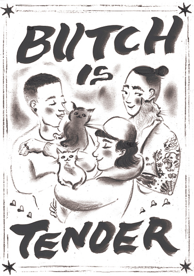 Butch is Tender branding graphic design hand lettering illustration