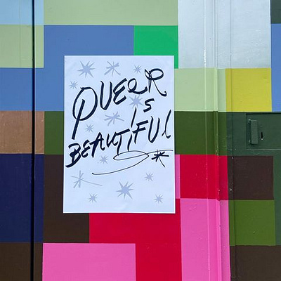 Queer is beautiful hand lettering illustration