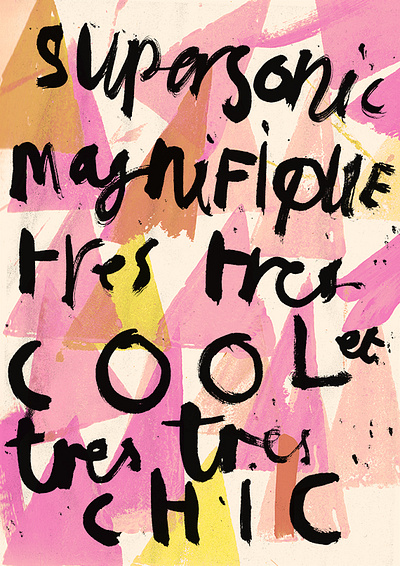 Supersonic magnifique graphic design hand lettering illustration