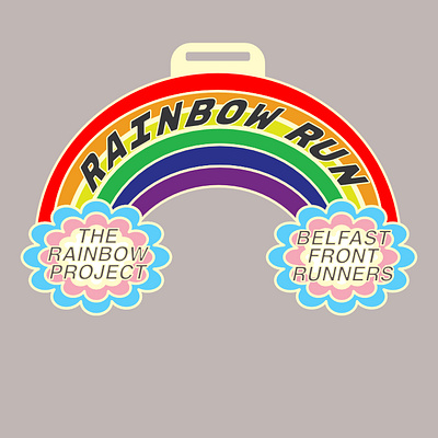 Rainbow Run medal design branding graphic design illustration vector
