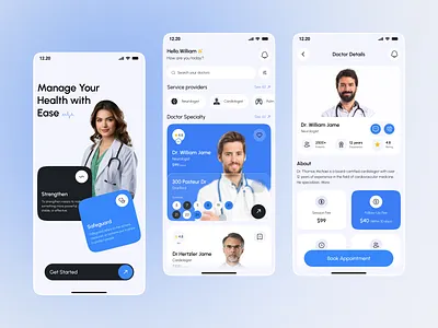 Doctor Appointment App UI – Modern Healthcare Mobile Design app design appointment app book doctor online clinic app doctor app doctor appointment app doctor booking healthcare app healthtech madical booking app medical app medical ui mobile app online consultation app patient app telemedicine app ui ui design ux