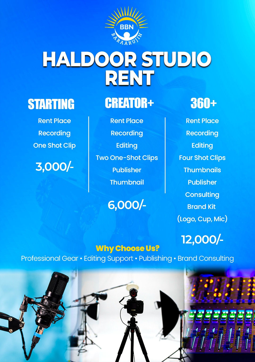 STUDIO RATE CARD BARAARUJIN