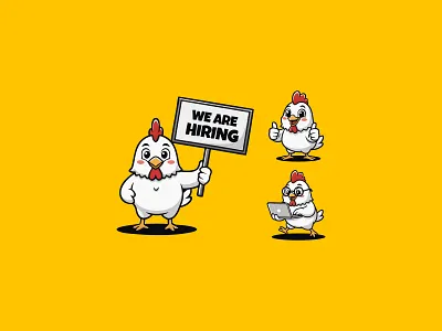 Office Chicken Logo 2d character design 3d character design animal logo bird logo branding branding design chicken character chicken logo cute character cute character design cute characters design graphic design illustration logo logo design roaster logo ui vector