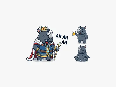 Rhino Logo 2d character design 3d character design animal character design animal logo branding branding design character design cute character cute character design design graphic design illustration logo logo design logo rhino rhino rhino logo rhino logo design strong logo vector