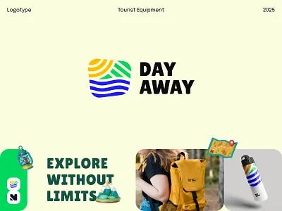 Tourist Equipment Logo & Visual Identity Design brand identity branding creative identity geometric logo graphic design icon design logo logo design minimal logo modern logo outdoor packaging tourism travel branding visual identity
