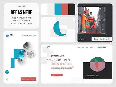 Alvion – Visual Cognition Lab branding clean geometrical illustration logo modern ui ux web website