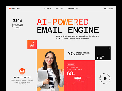 Mailora – AI Email Marketing Website ai aiplatform automation campaignmanagement digitalmarketing email email marketing email newsletter emailing emailmarketing landing landing page marketing marketingtech seative uiux uxdesign website