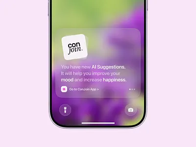 Mood-Boost Widget ai suggestions mental health mobile ui purple wellbeing widget