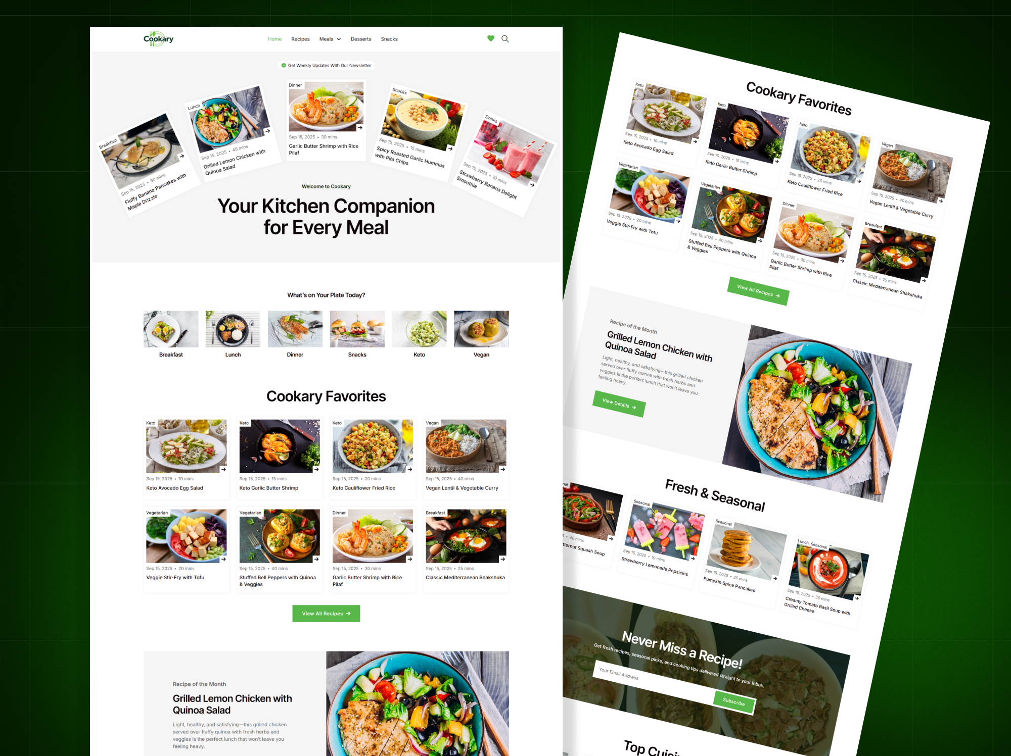 Cookary – Recipe & Food Blog Website UI blog design blogging website creative website daily design dibbble food website interface design minimal website products design recipre website ui ui design ux design web design