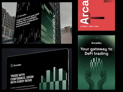 Arcadex visual identity chainvisuals cryprobranding crypto cryptologo customdesign dexlogo exchangelogo graphic design green logodesign logodesigner marketingcampaing onchainbranding onchainlogo redidentity studiobranddesign studiodesign tradelogo traiding woweffect