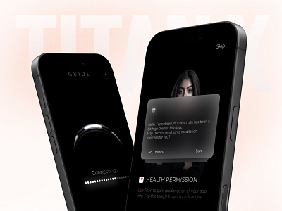 TitanX – The Future of AI Wearable Intelligence ai app concept ai app design ai assiatant app app ui dark ui dribble best shot future tech health tracker mobile app concept netro netrosystems smart app task manager trending app uiux wearable tech