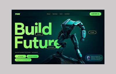 Futuristic Tech Solutions UI ai ai website creative design dark theme hero design landing page minimal design modern ui modern website product design professional design tech design ui ui dewsign uiux ux design web design website website design website ui