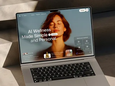 AI-Powered Wellness Website — Personalized UI/UX Case Study ai wellness app digital health healthtech design landing page meditation app ui mental health mental health app mindfulness app minimal ui mobile app design personalized ux responsive web design saas wellness ui ui ux user centric design uxui design web design wellness dashboard wellness platform ui wellness website