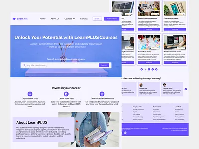 E-Learning Platform Landing Page | Online Courses Website concept course platform design e learning ed tech education figma hero section homepage interface landing page minimal modern online courses skill development ui ux web design website website design