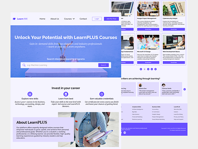 E-Learning Platform Landing Page | Online Courses Website concept course platform design e learning ed tech education figma hero section homepage interface landing page minimal modern online courses skill development ui ux web design website website design