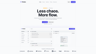 Hero Section - SaaS automation dashboard flow hero hero section home screen landing page product page purple saas ui ux
