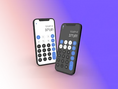 Blue Calculator app design graphic design logo ui vector