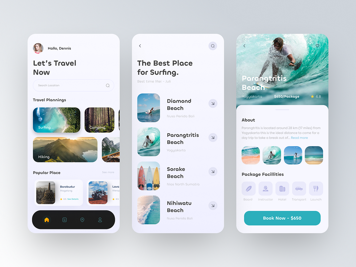 Travel Agent Mobile App by Permadi Satria Dewanto for Plainthing Studio on Dribbble