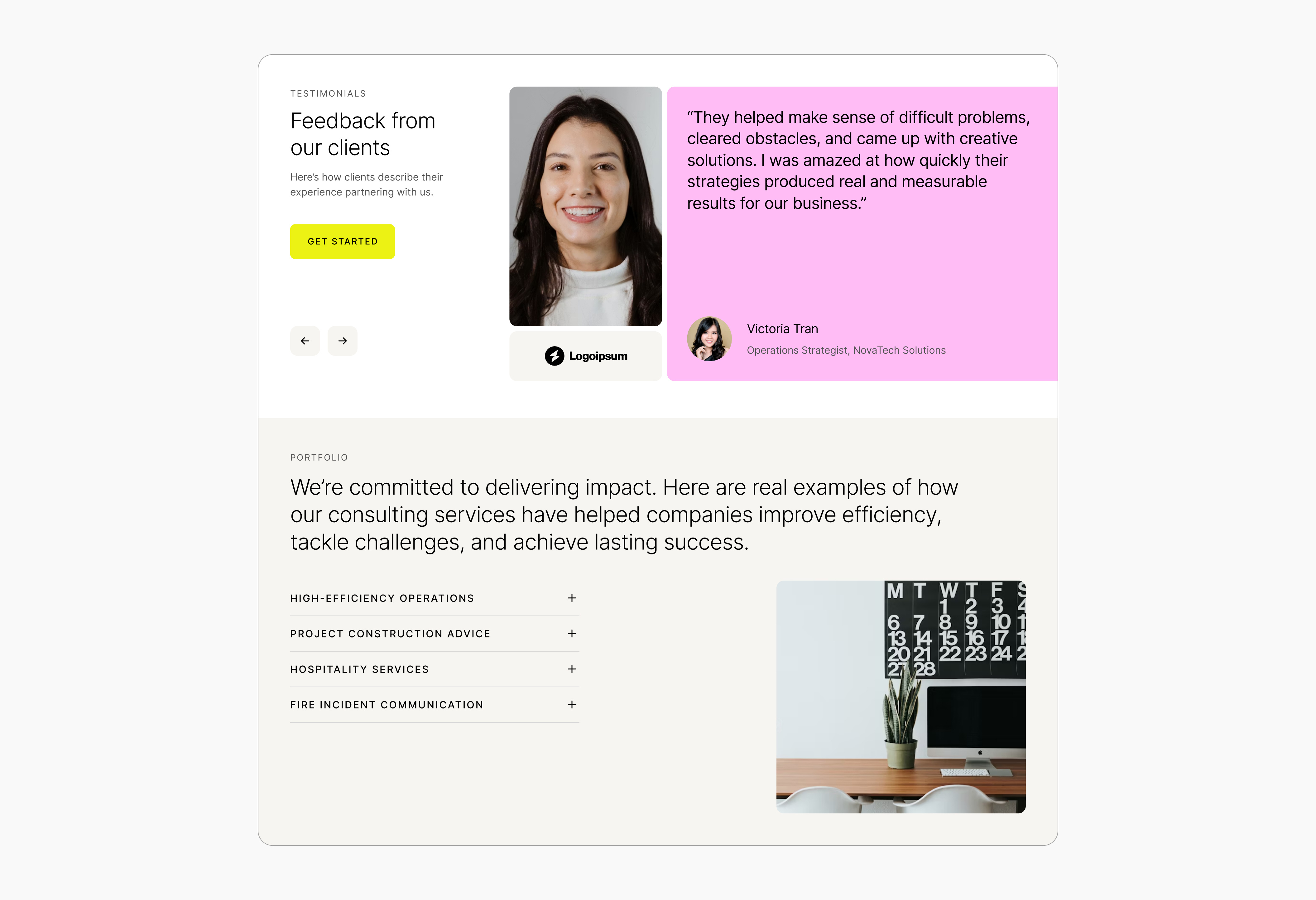 Web UI sections ui design web