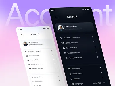 Account Page Mobile App UI app app design app interaction app screen app ui design minimal mobile app mobile app ui mobile app ui design ui ux