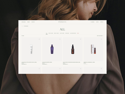 E-commerce Catalog Page ✦ UI/UX Design ✦ Polinceva animation catalog catalogue category page cosmetics e commerce ecommerce filters interface minimal minimalism motion graphics online store product catalog shop ui uiux ux web design website redesign