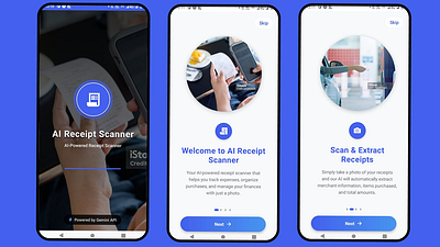 AI Receipt Scanner React Native Expo App ai app ai receipt app app design app designer graphic design mobile app developement react native react.js ui ui kit wen design