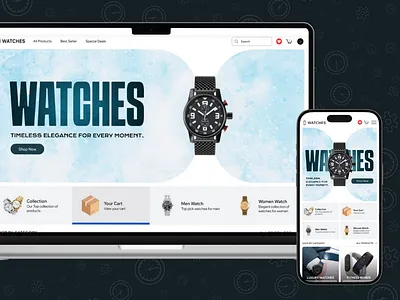 Watches E-commerce Website Design clean ui creative agency dark mode design figma design gsap animations interaction design landing page minimal design modern website portfolio website premium design product website responsive design ui design ux design web design web development website redesign wix designer wix studio