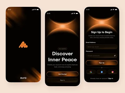 AI Mental Health Onboarding UI ai assistant ai therapy app app onboarding clean ui meditation app mental health mobile app mobile app design mobile ui mood tracker onboarding screen onboarding ui therapy app uiux wellness design