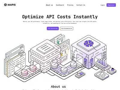 Illustration Landing Page 3d isometric api branding dashboard data design figma graphic design header illustration isometric landing logo saas ui vector website