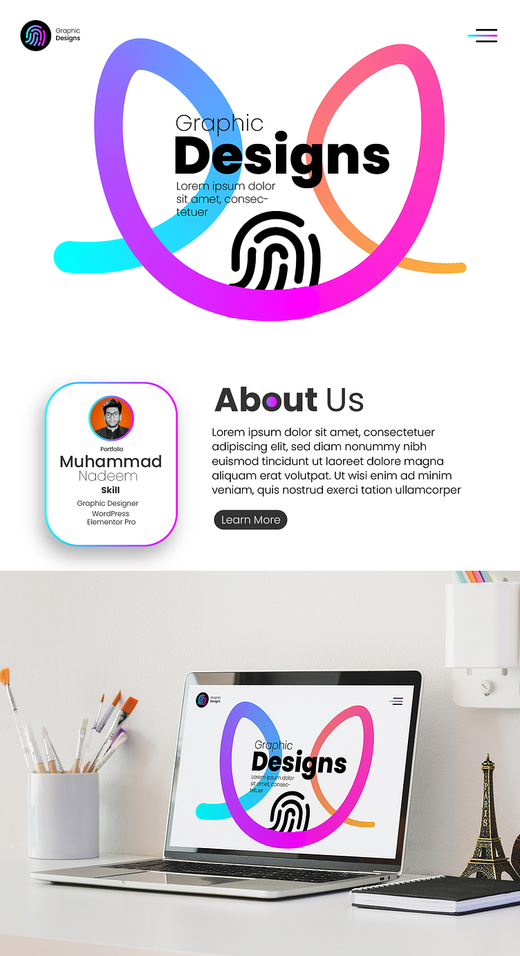 Inspiration for Graphic Designer Landing Page Design by DWS Graphic