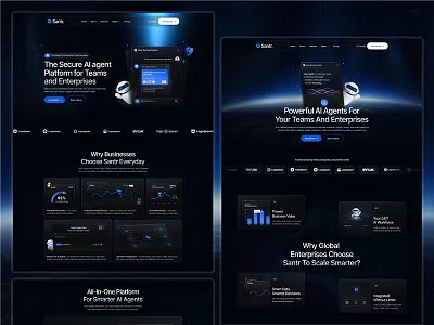 Santr - AI Agent Saas Website aiagent aidesign aiux aiwebsite automationtools cleandesign cmsready digitalproduct ecommerceready figmaready moderndesign responsivedesign saasdesign saasplatform startupwebsite techstartup techtemplate uiux webflow webflowtemplate