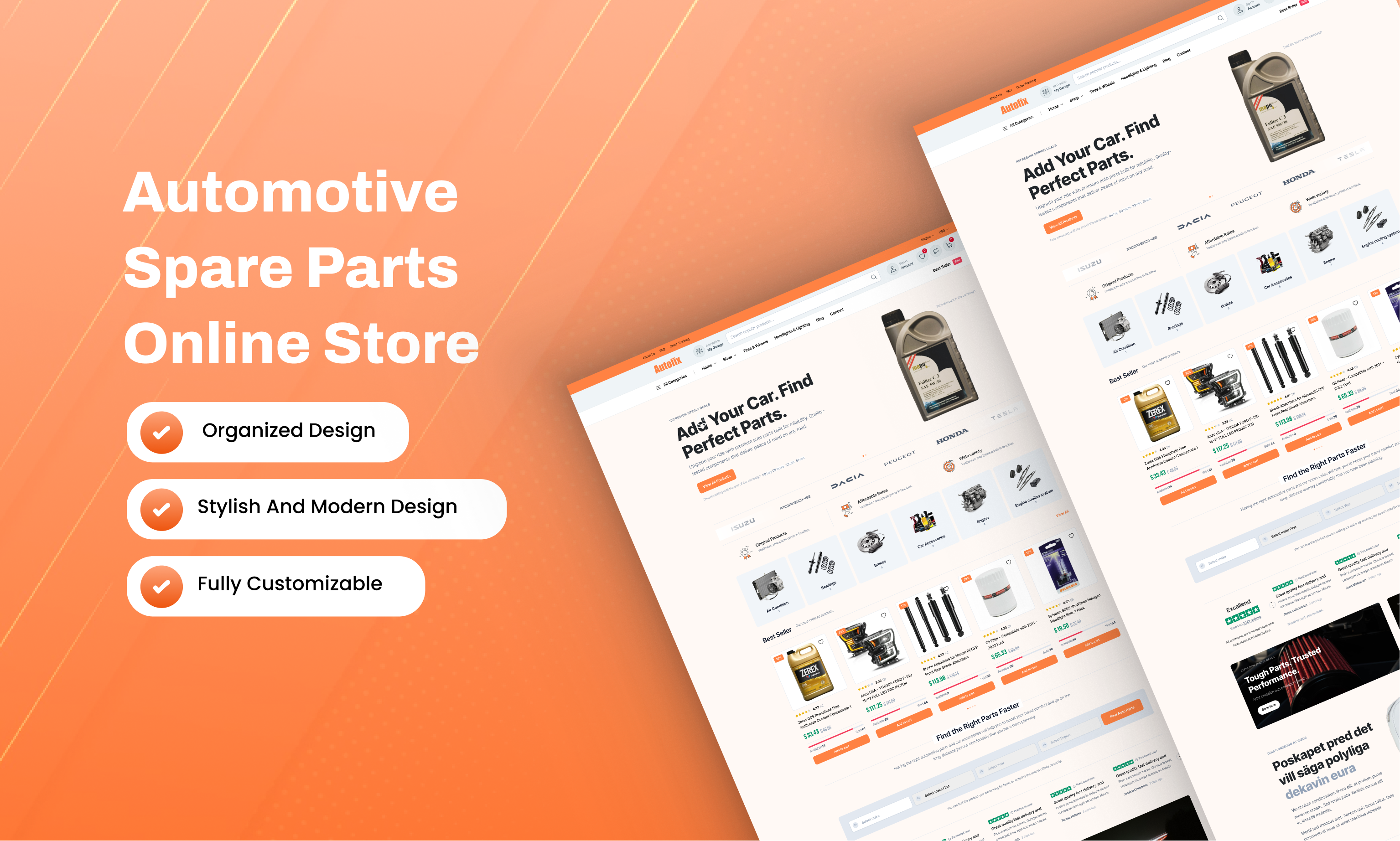 Automotive Spare Parts Store Website UI Design aftermarket auto spares website automotive accessories estore ui automotive spare parts ui design bmw oem parts ui kit framer auto store landing page garage workshop booking ui honda auto spares marketplace oem automotive parts website ui toyota spare parts store design turbo exhaust ecommerce ui wix auto parts ecommerce ui