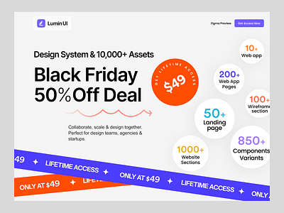 Black Friday Deal — Lumin UI 50 off deal black friday blackfriday branding component design system designsystem graphic design lifetime deal luminui ui web application design web design