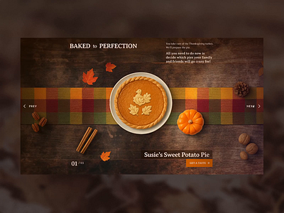 Thanksgiving Carousel Template for WordPress autumn carousel food pie pies slider table texture thanksgiving website wood