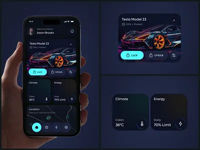 EV Mobile App Design android app app design automotive car car app charge clean design electric vehicle energy ev ev app ios mobile app product design ui uiux uiux design vehicle