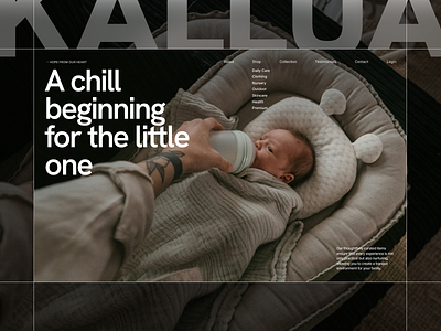 Kallua — Baby Essentials Website Design baby baby essentials baby product childcare clean ecommerce kids landing page minimal modern newborn parenting product ui ux web design